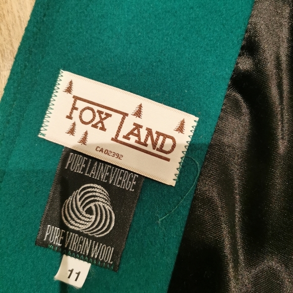 Foxland 100% wool vintage green peacoat jacket - Picture 5 of 6